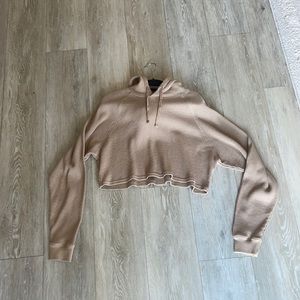 New cropped waffle sweater medium